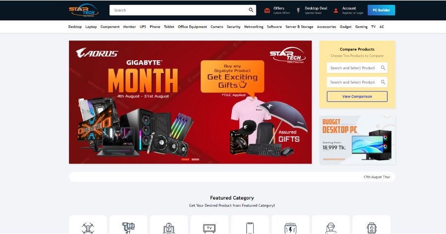 StarTech online computer shop in Bangladesh