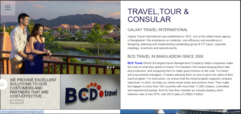 Galaxy Travel International travel agency in Bangladesh
